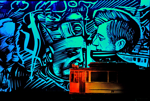 Papiertheater-Szene