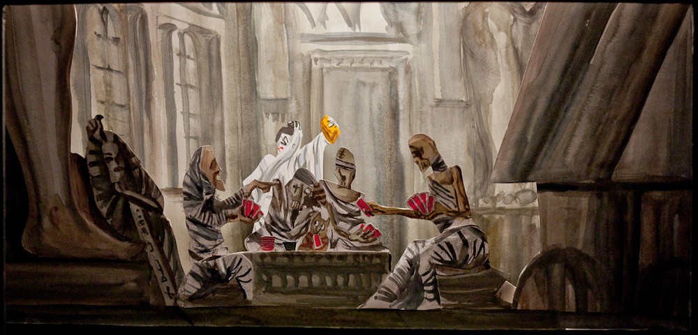 Papiertheater-Szene