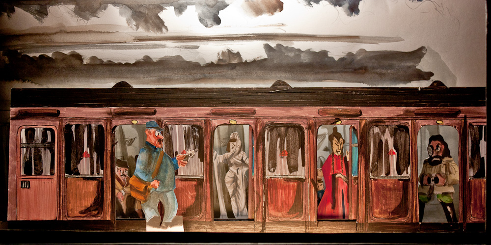 Papiertheater-Szene