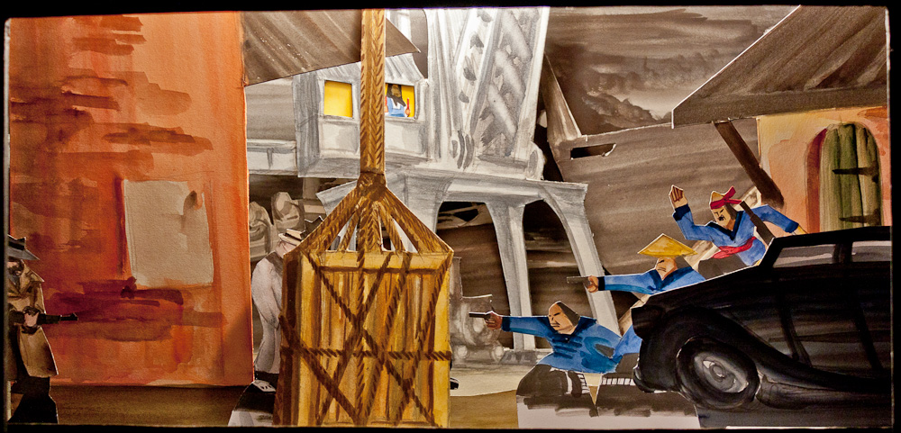 Papiertheater-Szene